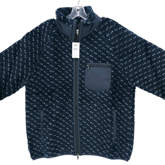 NWT TODD SNYDER Sherpa Sherpa Navy Birdseye Full Zip Jacket MADE IN ITALY - Picture 2 of 9